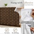 thumbnail image 5 of Dark Brown Rattan Small Cabinet Curtains 11"W x 13"L, Vintage Abstract Wicker Texture Sink Skirt Dust-Proof Short Curtain for Bathroom Vanity Storage Cubby Desk, Self Adhesive Privacy Drapes, 5 of 9