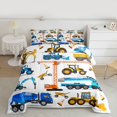 thumbnail image 2 of Homewish Excavator Crane Pattern Bedding Comforter Set,Construction Vehicles Twin Comforter Sets,Blue Yellow White Bedding Set For Boys Kids,Luxury Bedroom Decor,2-Piece, 2 of 8