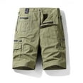 thumbnail image 3 of Abcnature Men's Athletic Shorts, Sports Gym Running Short Pants, Fashion Men's Pocket Zipper Buttons Solid Leisure Time Tooling Shorts, Cargo Casual Hiking Shorts Green XL, 3 of 3