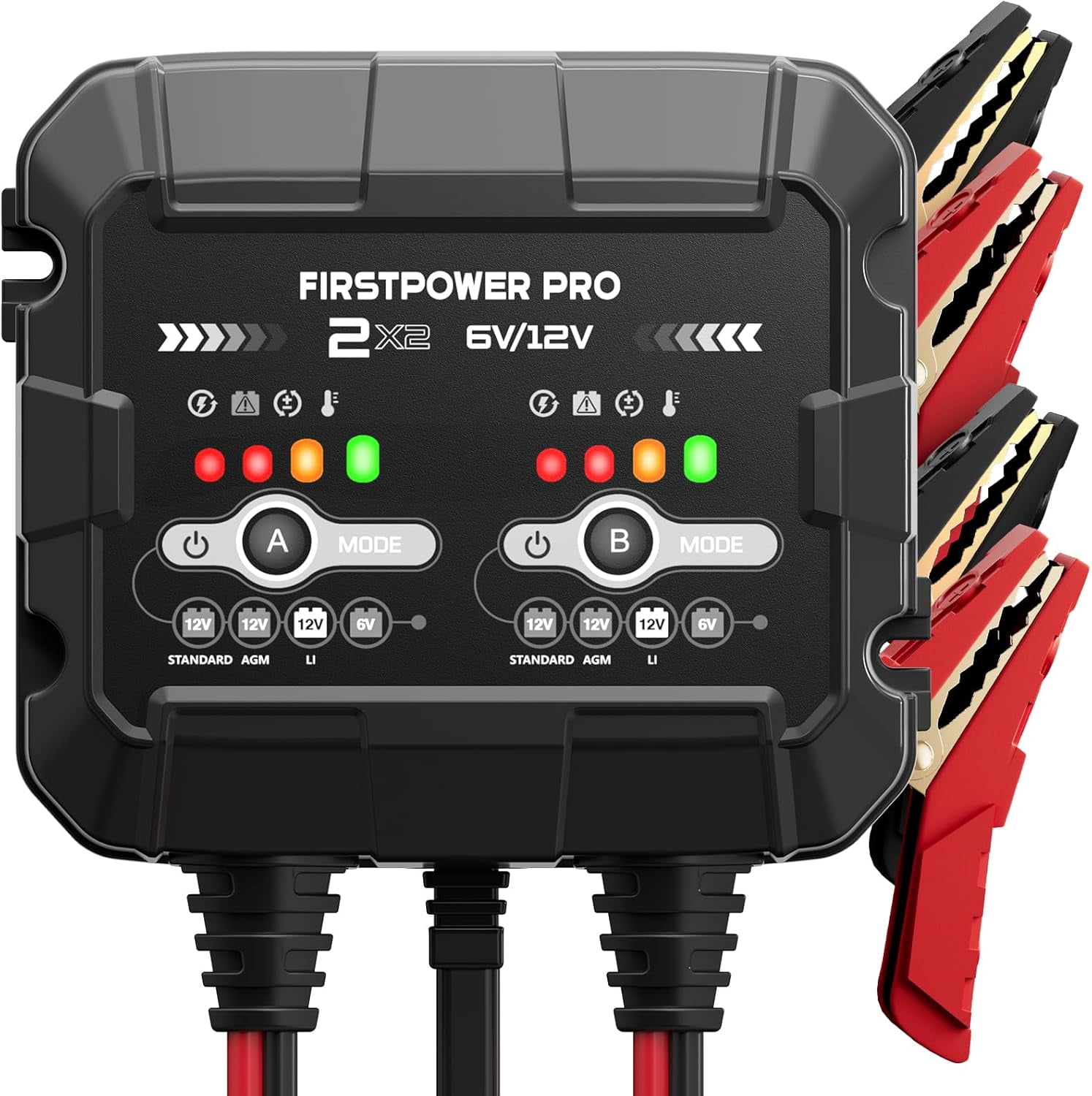 Joelrise 12V 6A Smart Car Battery Charger & Maintainer With Desulfator - For Cars, Trucks, Motorcycles, Lawn Mowers