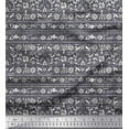thumbnail image 1 of Soimoi Poly Georgette Tissu Feuilles & Tissu Imprimé Floral par la Cour 42 Pouces de Large, 1 of 3