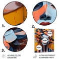 thumbnail image 3 of Designart "Colorful Feminine Essence portrait II In Orange and Blue"Woman PortraitMetal Wall Art Orange Modern Office Room Wall Art, 3 of 6