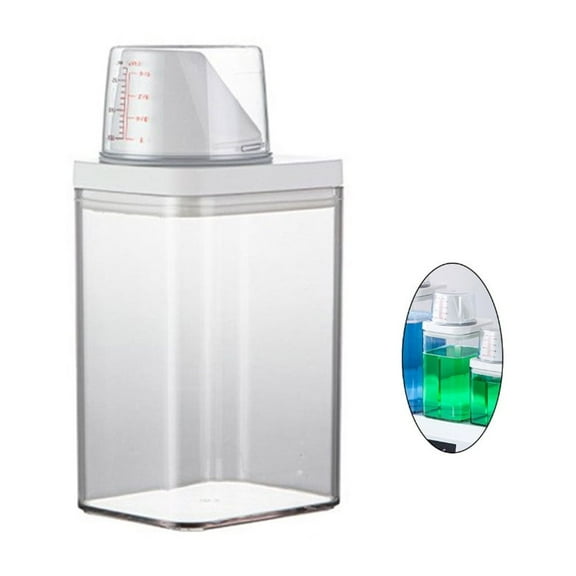Efficient Detergent Dispenser with Measuring Cup Washing Powder Storage Box for Laundromats and Hotels