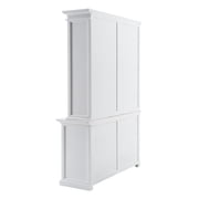 NovaSolo Halifax Mahogany Solid Wood Buffet Hutch Unit with 8 Shelves in White