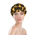 thumbnail image 2 of Bike chains Pattern black Shower Cap, Reusable Bath Hair Hat for all Hair Lengths Hair Cover with Elastic Band Double Waterproof Layers Bathing Hat, 2 of 5