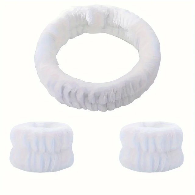 Diadema de maquillaje de alta elasticidad para el rostro de terciopelo Coral, conjunto de pulsera para lavado de cara, mascarilla Facial, cuidado de la piel