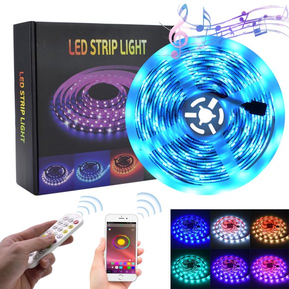 UBesGoo 5050 RGB 150LED Strip Light Bluetooth APP Control 12V Power Kit Music Sync