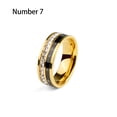 thumbnail image 3 of Qarigey Anillo números romanos joyería moda carbono boda encanto pareja incrustaciones anillos pulidos personalidad Simple oro Ropa, zapatos y accesorios Miscelánea Dorado 7 # Qarigey AP016445-04, 3 of 6