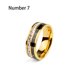 thumbnail image 3 of Qarigey Anillo números romanos joyería moda carbono boda encanto pareja incrustaciones anillos pulidos personalidad Simple oro Ropa, zapatos y accesorios Miscelánea Dorado 7 # Qarigey AP016445-04, 3 of 6