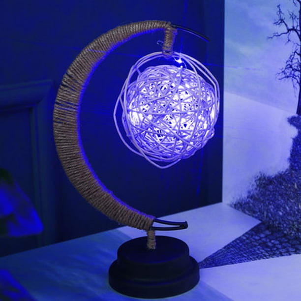 Xihbxyly Lámpara de Luna Led, Diseño Único de Tejido, Luz Nocturna Cálida, Alimentación Por Usb, Ahorro de Energía, Decoración Acogedora para El Hogar, Regalo Perfecto para La Familia, Uso En La Mesi