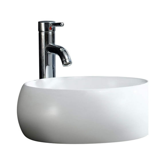 Modern Ceramic Circular Vessel Bathroom Sink