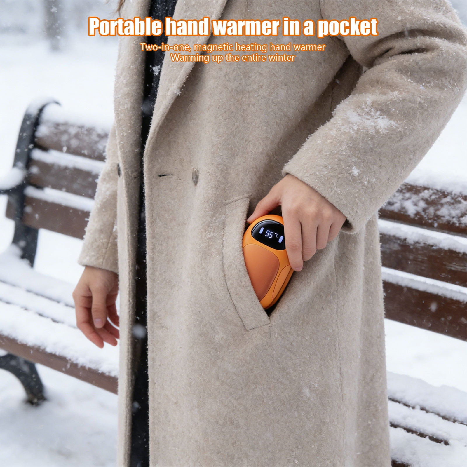 Portable USB Rechargeable Hand Warmer With Detachable Design Ensuring Quick Heat Up And Comfort In Various Setting