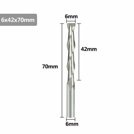 

Flat End Mill 6mm Shank 2 Flute Spiral Milling Cutter CNC Router Bit Wood Engrav