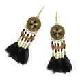 thumbnail image 4 of Bohemia Pendientes De Plumas Retro Cuelga Los Pendientes De Gota Joyería De Moda De Las Mujeres - Negro Fernando pendientes colgantes bohemios, 4 of 7