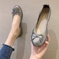 thumbnail image 3 of Bowknot Ballet Flats Punta Redonda Verano Zapatos Casuales Slip-On Color Sólido para Mujer, 3 of 9