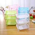 thumbnail image 3 of Corner Plastic/Metal Freestanding Stackable Organizer Shelf for Bathroom,3 Layer Square Triangular Corner Bathroom Storage Rack Toiletry Holder Organizer Pink Sqaure, 3 of 8