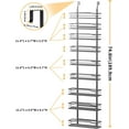 thumbnail image 2 of Moforoco 12.2"(W) Narrow 9-Tier Over The Door Pantry Organizer, Pantry Organization and Storage, Black Hanging Basket Wall Spice Rack Seasoning Shelves, Home & Kitchen, 2 of 9