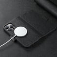 thumbnail image 4 of ELEHOLD Wallet Case for iPhone 12 Pro / 12 6.1", Compatible with Mag Safe Accessory, Cross Pattern Anti-slip Card Holder Kickstand PU Leather Flip Folio Shockproof Phone Case Cover ,Black, 4 of 8