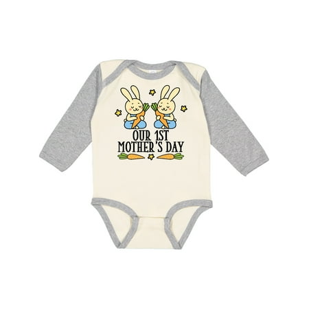 

Inktastic Our 1st Mothers Day Twin Boys Gift Baby Boy Long Sleeve Bodysuit