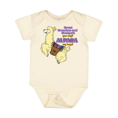 

Inktastic Cute Jumping Alpaca-Great Grandma and Grandpa s You Say ALPACA My Bags! Gift Baby Boy or Baby Girl Bodysuit