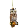 thumbnail image 3 of Northlight 5" Glittery Glass Perched Owl on a Branch Christmas Ornament - Gold/Silver, 3 of 5