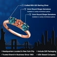 thumbnail image 2 of Gem Stone King 18K Rose Gold Plated Silver Ecstasy Mystic Topaz and London Blue Topaz Engagement Ring for Women | 2.40 Cttw | Round 5MM | Gemstone November Birthstone | Size 6, 2 of 6