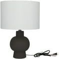 thumbnail image 6 of CosmoLiving by Cosmopolitan 22" Gourd Style Base Black Table Lamp with White Linen Shade, 6 of 8