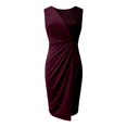 thumbnail image 3 of Women's Sleeveless Contrast Sequin Wedding Guest Dress Bodycon Formal Party Dresses Side Split Evening Dresses for Women RD2 L, 3 of 4