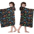 thumbnail image 4 of Colorful Controllers Games Stars Black Pattern Hooded Bath Towel，50"x30" for Ages 3 To 12 Kids, Quick Dry Lightweight Soft Microfiber Hood Beach Towel Cover Up for Kids, 4 of 7