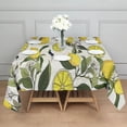 thumbnail image 3 of Yellow Lemon Fruit Berries Beige Pattern Square Tablecloth,Waterproof Square Table Cover,Wipeable Spillproof Washable Table Cover for Home Kitchen Party Decor 42"X42"(107x107cm), 3 of 6