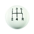 thumbnail image 2 of Hurst Manual Trans Shifter Knob 1630025 Threaded; SAE 3/8-16; Round With 5 Speed Pattern/Hurst Logo; White; High Strength Plastic; Jam Nut, 2 of 2