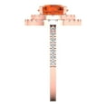 thumbnail image 3 of Halo Engagement Ring for Women - 2.6ct Simulated Red Diamond in 14K Rose Gold Promise Ring, 3 of 6