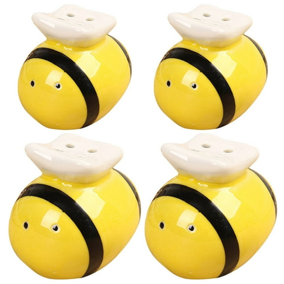 4pcs Ceramic Shaker Seasoning Dispenser Seasoning Shaker Pepper Salt Storage Bottle