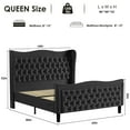 thumbnail image 7 of Miniyam Velvet Queen Size Bed with Button-Tufted Wingback Headboard for Adult, Black, 7 of 7