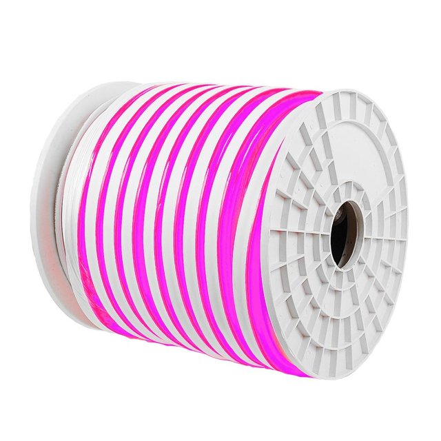 Novelty Lights LED Neon Flex Rope Light Spool, Pink, 150', Custom Cuttable, 5/8" Diameter, 120 Volt
