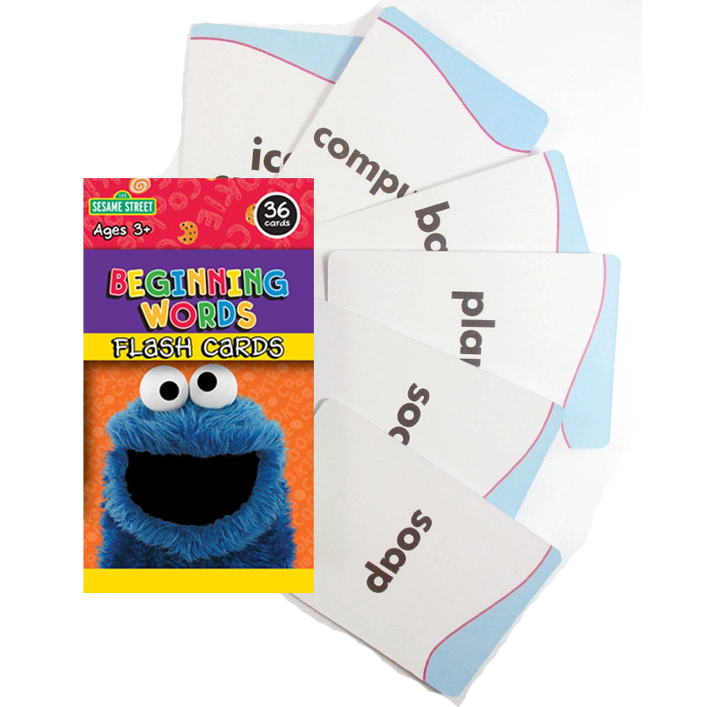 2X Sesame Street Flash Card Beginning Words Fun Game Kid Learn Practice Toddlers 