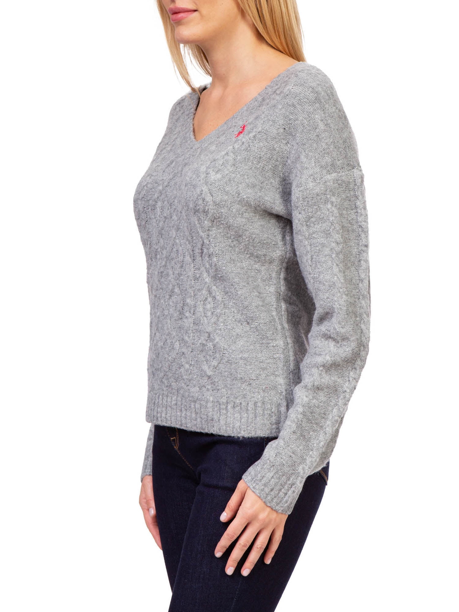 U.S. Polo Assn. V-Neck Cable Knit Sweater