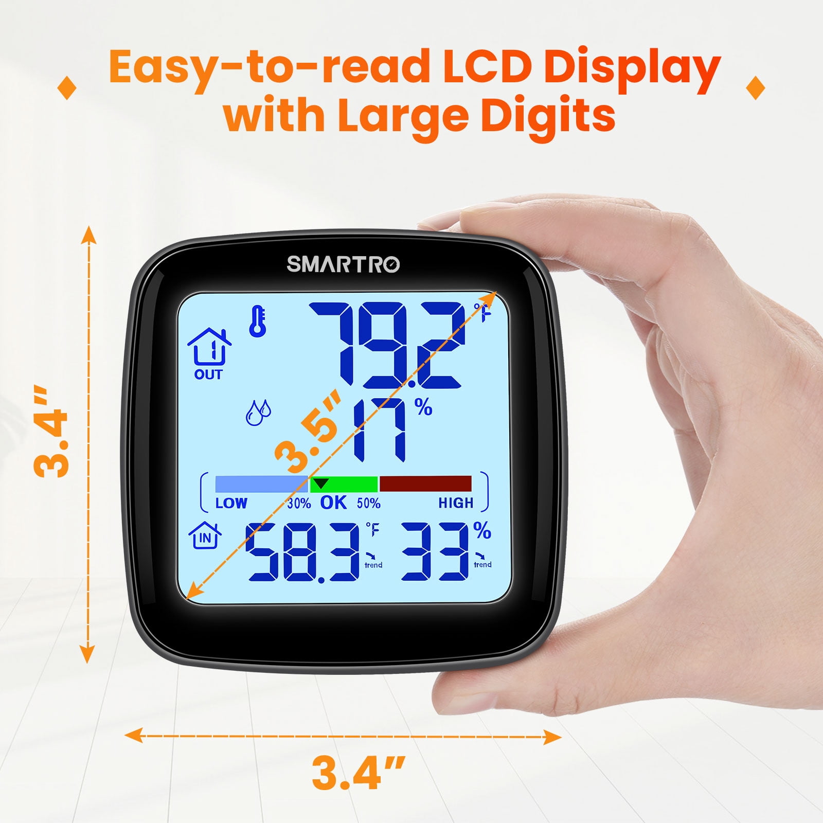 SMARTRO SC92 Professional Digital Wireless Indoor Outdoor Thermohygrometer