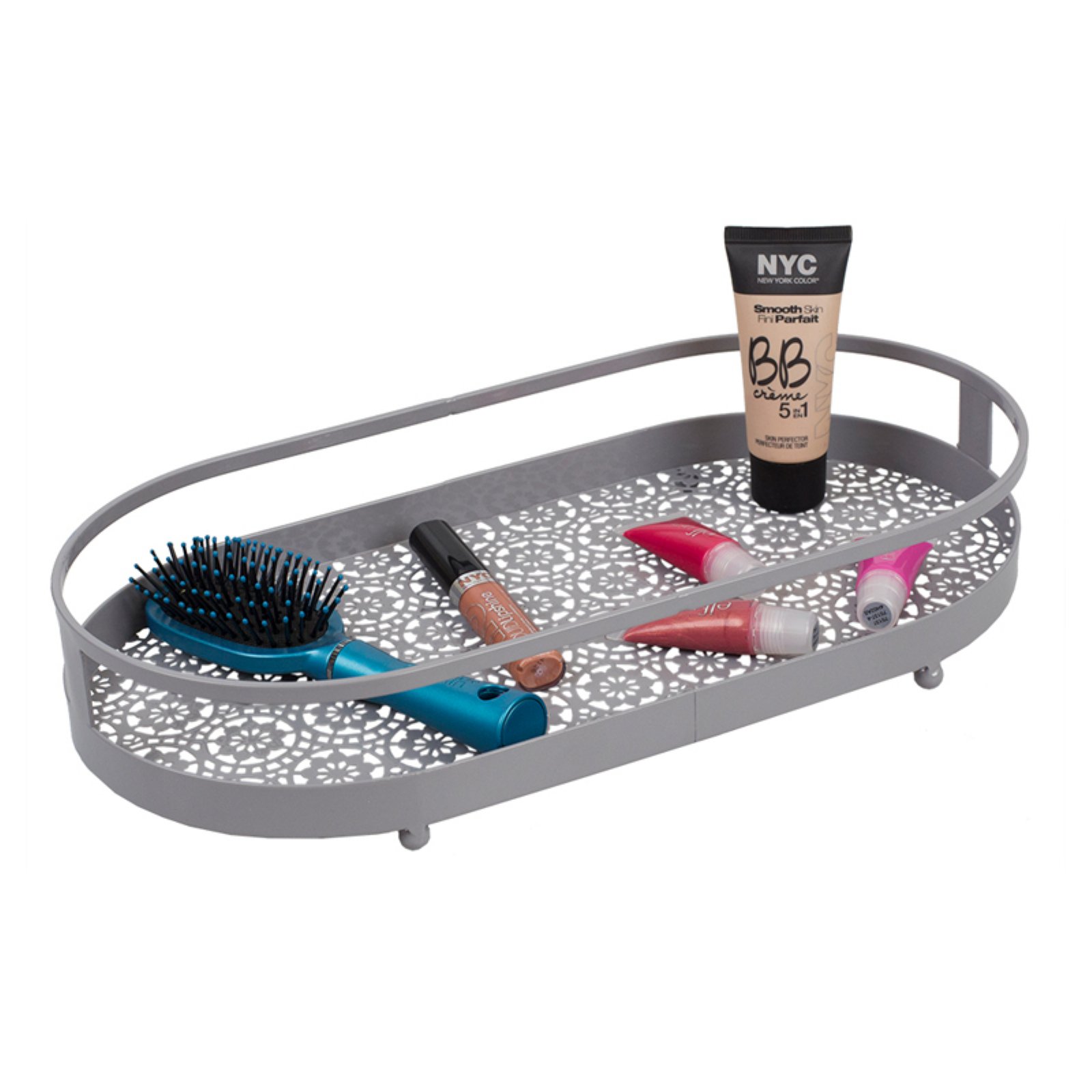 Home Basics Oval Lace Vanity Tray