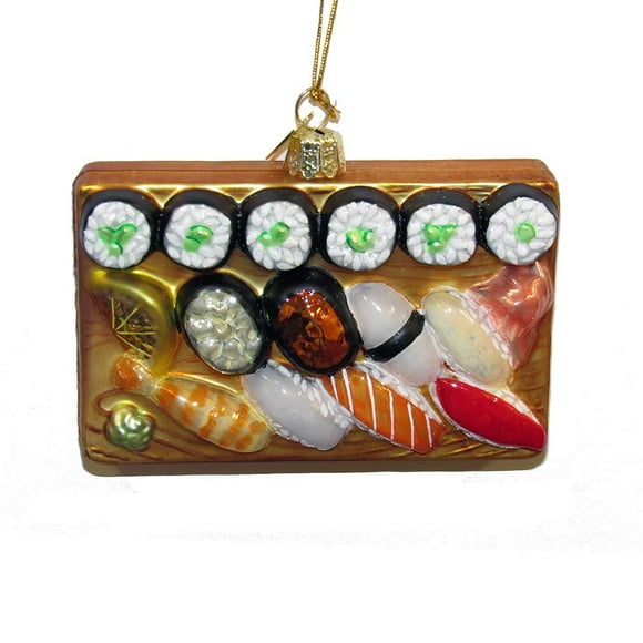 Kurt S. Adler Noble Gems Sushi Platter Glass Christmas Tree Ornament NB1272 New