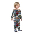 thumbnail image 3 of Penkiiy Family Matching Christmas Pajamas Set One Piece Striped Hooded Sleepwear Santa Claus Elf Onesie Outfit 18 Months Multicolor, 3 of 5