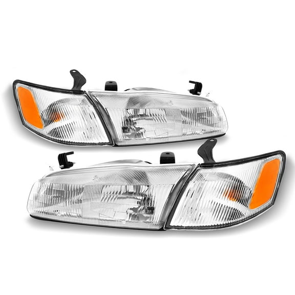 AKKON - For 1997 1998 1999 Toyota Camry Headlamps Headlights Housing   Corner Lights Direct Replacement Pair