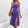 thumbnail image 1 of Ovzne Robes pour Femmes Robe d'Été Mode Décontractée Aguichant Bretelles Fendue Imprimée Col Rond Robe d'Été Imprimée Liquidation, 1 of 7