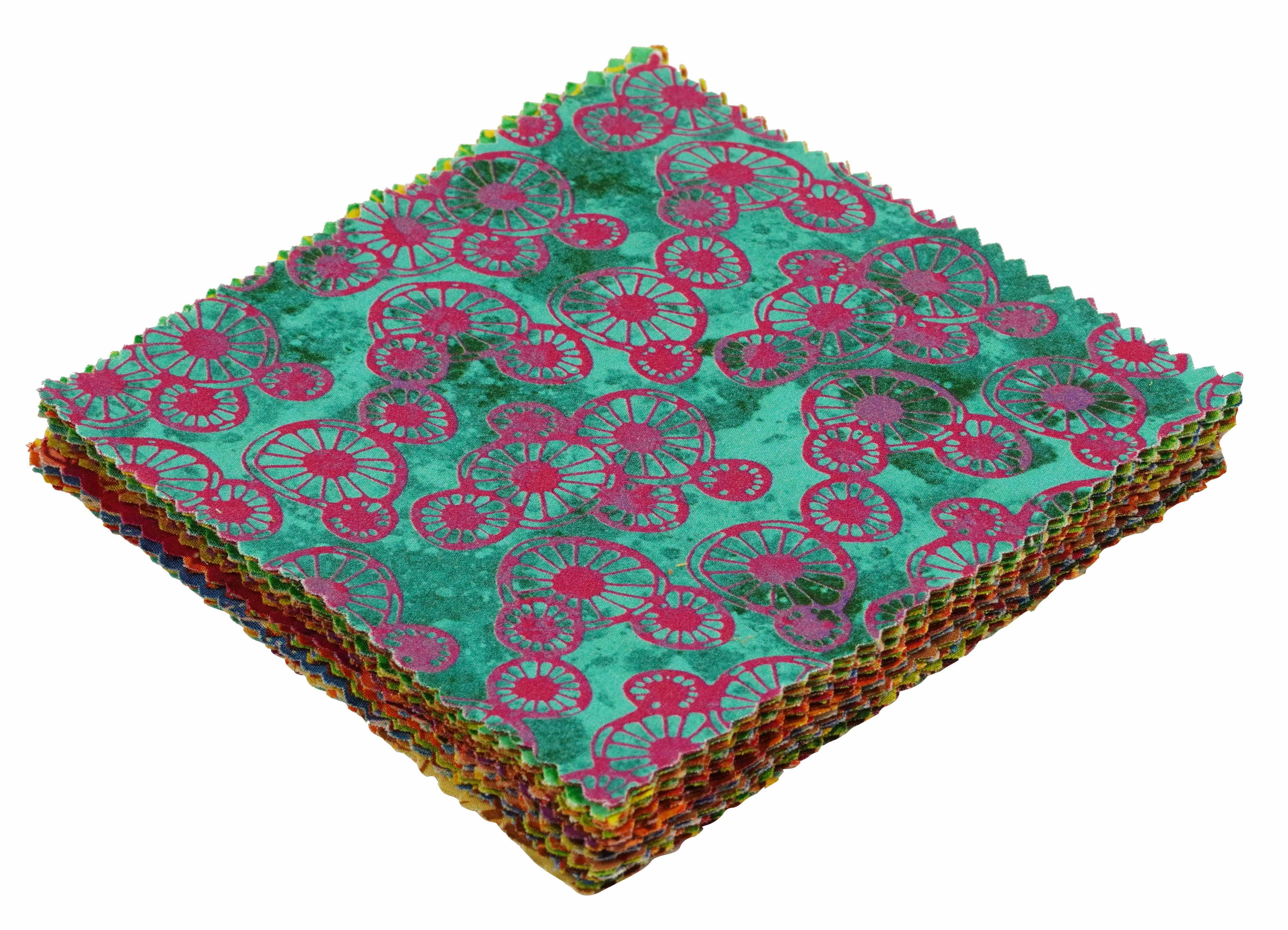 Soimoi Batik Print Precut 10-inch Cotton Fabric Quilting Squares Charm Pack DIY Patchwork Sewing Craft
