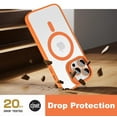 thumbnail image 4 of Shockproof Kickstand Heavy Duty Clear Case For Apple iPhone 16 Plus Compatible With MagSafe With Camera Lens Protector Orange, 4 of 9