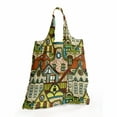 thumbnail image 2 of Retro Fabric Shopping Tote, Hand Drawn Old City in Colorful Tones European Buildings Featured Town Place Picture, Portable and Foldable Bag to Keep in Pocket Bag Purse & Car, Multicolor, by Ambesonne, 2 of 4
