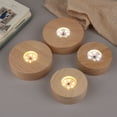 thumbnail image 2 of Battery Operated 8/10cm Round Wooden LED Light Dispaly Base Stand Holder Table Night Lamp Base Crystal Glass Art Ornaments, 2 of 19