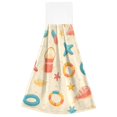 thumbnail image 7 of Yayeee Kitchen Hanging Hand Towels Set of 2 with Loop Bathroom Absorbent Tie Towel, Beach Pattern, 7 of 7
