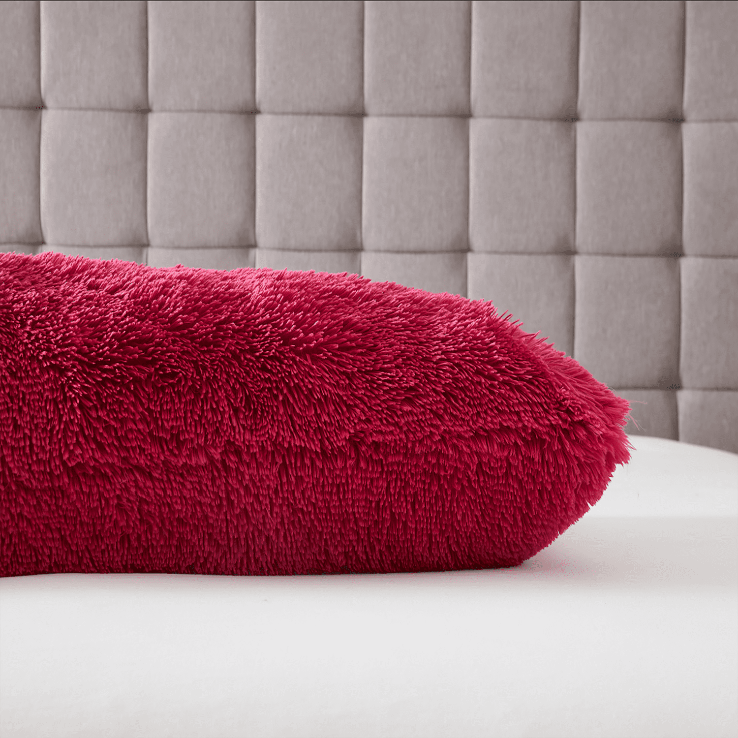 Soft and Comfy Plush Faux Fur Body Pillow 54 x 20 Hot Pink