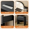 thumbnail image 4 of Vanity Set with Mirror and Lights, Small Makeup Vanity Desk with Stool, Charging Station, 26.4" Compact Black Vanity for Small Spaces, 3 Color Lighting Modes, 4 of 9